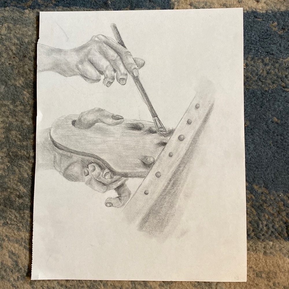 Guy painting a canvas (HOMEMADE DRAWING)